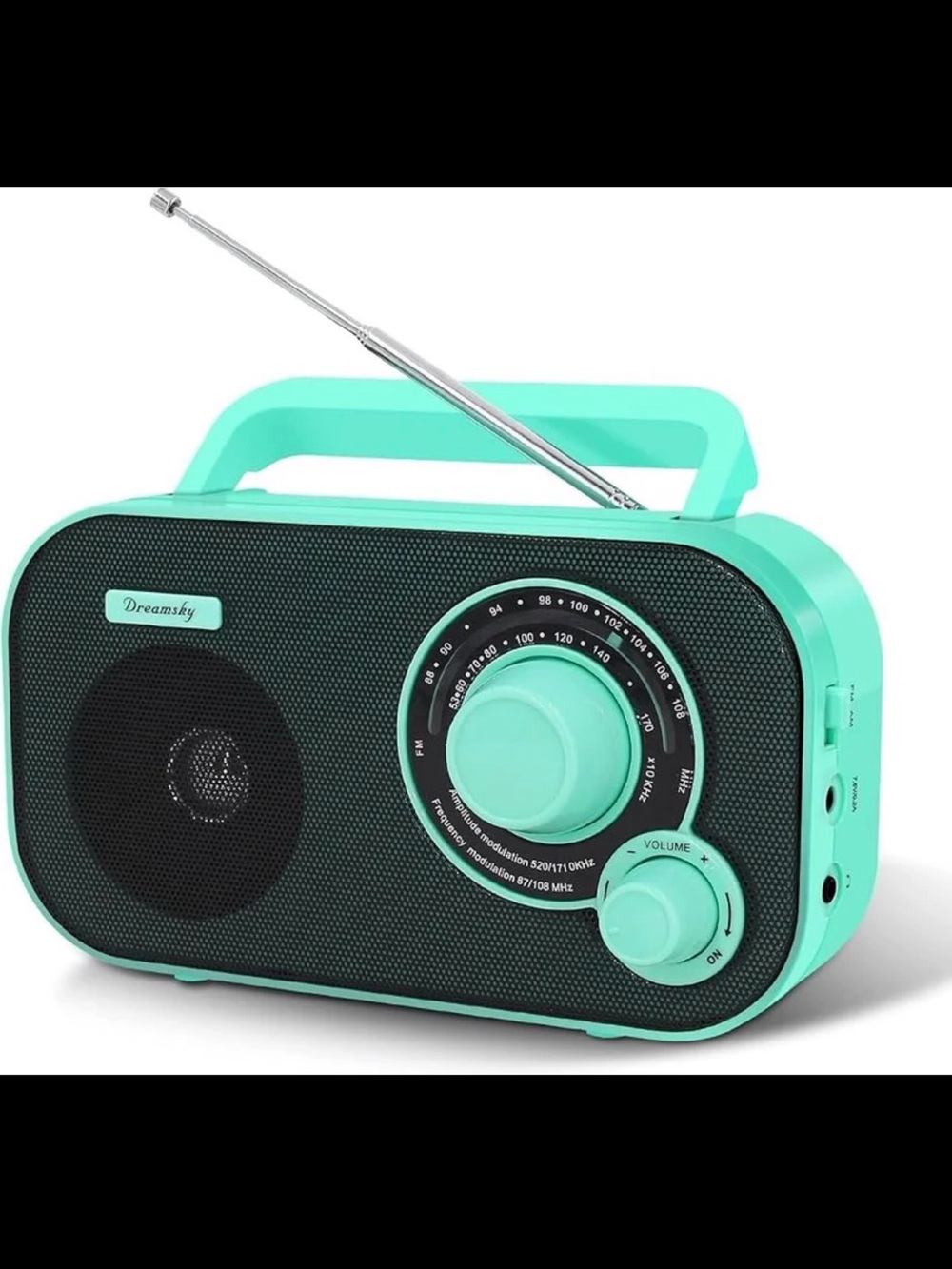 Portable Retro FM Radio - Mint Green